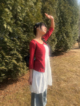 26SS★ [MADE]ライオンドットラウンド7分丈Tシャツカーディガン