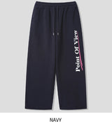 ポイントレタリング起毛ワイドパンツ