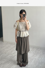 Wrinkle Wrap Layered Banding Pants