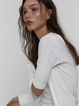 Slit Sleeve Top_White