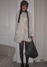 Knit Long Muffler_Black&Beige