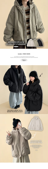 Lennet high neck hooded padded jumper