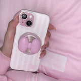 cute ribbon phone grip - milky pink (magsafe)