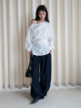 Asymmetrical Button Tie-Waist Shirt