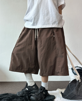 ハイクオリティ💜スナップナイロンバミューダパンツ 💚🤍🤎🖤6カラー