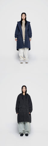 24FW SCRIPT LOGO PRINTING FISHTAIL JACKET NAVY