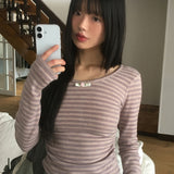 カッカンストライプシャーリングローズリボンTシャツ