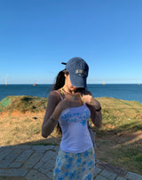Lettering Flower Camisole Sleeveless T-shirt