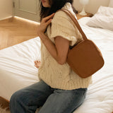 square suede bag _chestnut