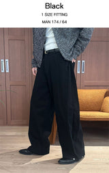 [Unisex] バックストラップワイドデニムパンツ(2color)