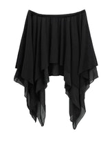 Roach chiffon unbalanced flare skirt