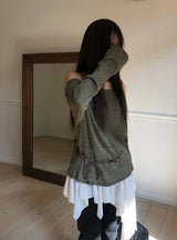 Arton See-through One-Shoulder Knit Belt Sleeveless Set