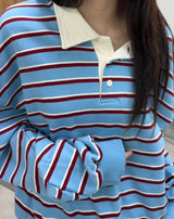 Pend Striped Collar Sweatshirt