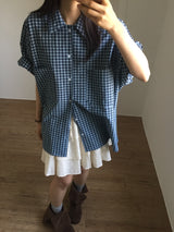 Overfit Nerd Check Shirt (2color)