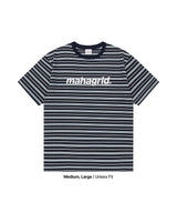 ストライプ ベーシック ロゴ Tシャツ ネイビー