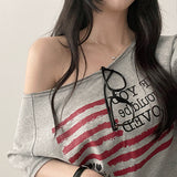 Risch Unbalanced Shoulder Short Sleeve T-Shirt