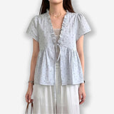 Floral Layered Frill Blouse
