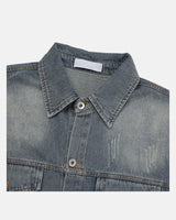 (UNISEX) Scratch Denim Shirts Jacket
