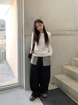 Achu Brushed Basic Round Long Sleeve Tee