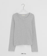 キンバーボーダーラウンド長袖Tシャツ