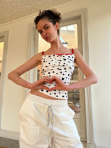 That’s neat Cow Print Top – Color-Contrast Lace Trim Camisole