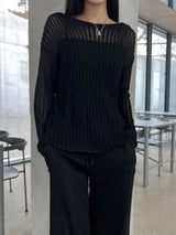 Allure Net See-through Summer Long Sleeve Knit (3 colors)