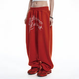 Lettering Balloon Sweatpants - RED