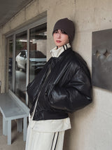 Foreign Glossy Reversible Crop Padding