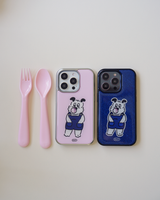 バブルガムエポキシバンパースマートフォンケース(pink silver)