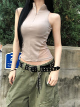 ジップアップノースリーブ