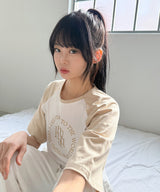 ステッチ ロゴ ラグラン ハーフ ティーシャツ [スリーカラー]