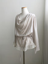 Deep drape scarf blouse