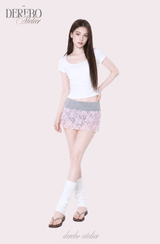 lace plum banding pants skirt