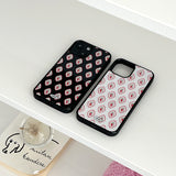 strawberry pattern glossy glass bumper case (white)