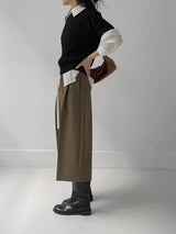 Autumn Wool Cable Knit Half Knit