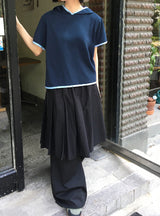 26SS★ [BAONHAUS] ラネンジカラー半袖フーディーTシャツ