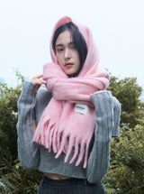 Wool candy muffler (bery pink)