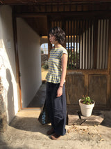 Fore Striped Shirred T-shirt (2color)