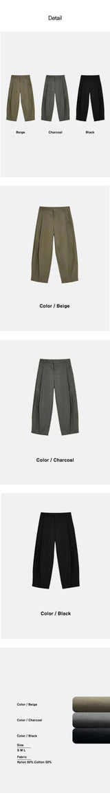[S/S] ナイロンタックワイドスラックス