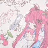 KIRSH X PYITU グラフィックオフショルダークロップスウェット【ホワイト】