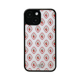strawberry pattern glossy glass bumper case (white)