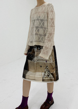 クロシェレースブラウスTシャツ (Beige)