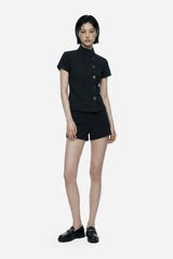 Mode button t-shirt