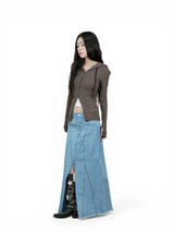 HOODIE WARMER CARDIGAN (BROWN)