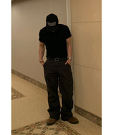 [1+1] Ribbed Muscle Henley Neck