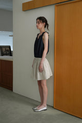 Stripe flare skirt_ivory