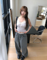 Oat Lace Ribbed Sleeveless