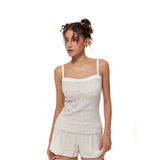 LACE SLEEVELESS- OATMEAL