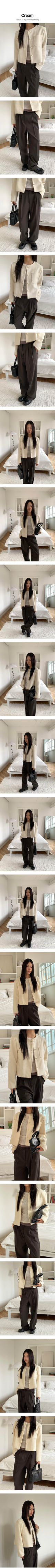 Minimal two pocket tweed jacket(2color)