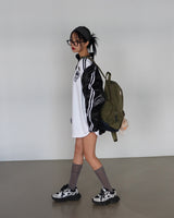 [UNISEX] トラックオーバーサイズフィットカラーTシャツ